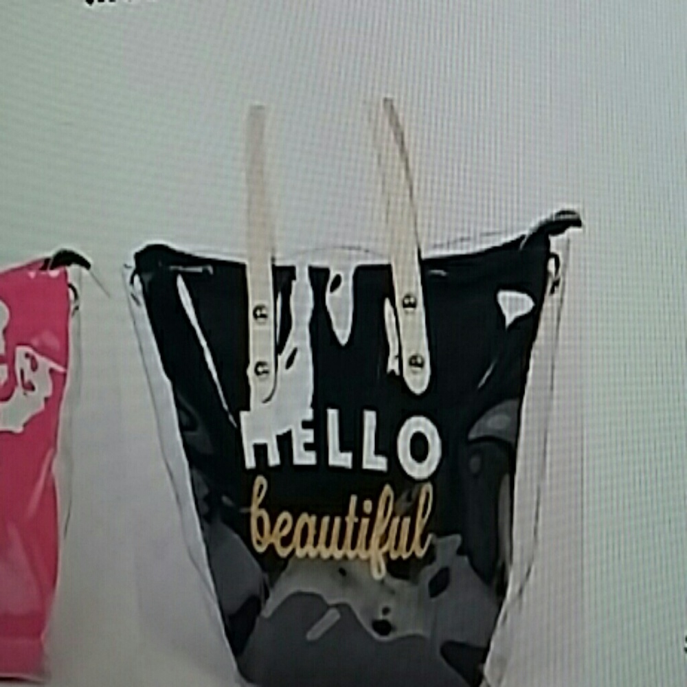 Pink Haley Clear tote with colored inside pouch